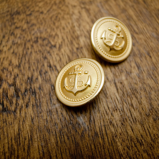 【丸型(マリンボタン)】真鍮ボタン#Ｍ５０３ 1穴23mm　C/#Ｇ消し